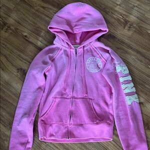 PINK Victoria's Secret Zip-Up Hoodie- Sz Small
